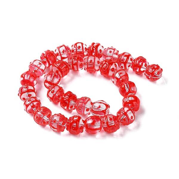 Transparent Glass Enamel Beads Strands