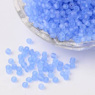 8/0 Frosted Round Glass Seed Beads