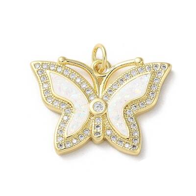 Brass Micro Pave Clear Cubic Zirconia Pendants