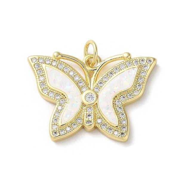 Brass Micro Pave Clear Cubic Zirconia Pendants