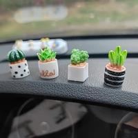 Cute Mini Succulent Resin Car Dashboard Decoration, Mini Plant Car Interior Decoration, Car Center Console Ornament, Gifts Fo...