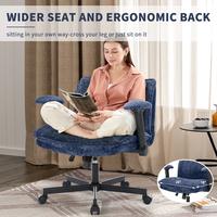 Cross-Legged Chair with Padded Backrest ， Criss Cross Desk Chair which was Stylish Designed Ergonomically with Comfy Wide S...