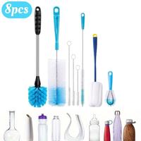 Bottle Brush Tube Cleaning Set, Long Handle Bottle Cleaner for Washing Narrow Neck Beer Bottles Wine Decanter Narrow Cup Pipe...
