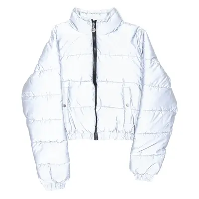 FILA Reflective Womens Puffer Coat Silver S