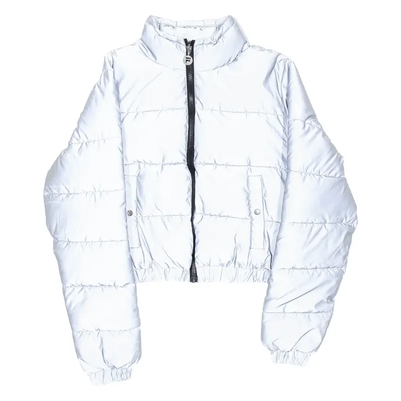 FILA Reflective Womens Puffer Coat Silver S