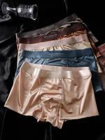 Men's Satin Boxer Brief, Breathable Comfortable Underwear for Daily Wear, Casual Men's Underwear for All Seasons