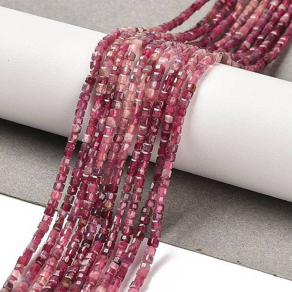 Gradient Color Natural Pink Tourmaline Beads Strands