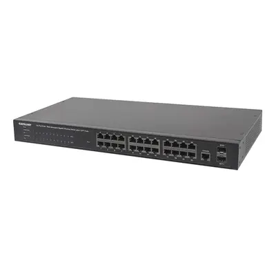 560559 Intellinet 24-Ports Gigabit Ethernet PoE+ Web-Managed Switch with 2 SFP Ports