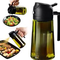 16oz/470ml Olive Oil Dispenser Bottle for Kitchen Gadgets and Air Fryer Accessories - Olive Oil Sprayer for Cooking w(Light B...