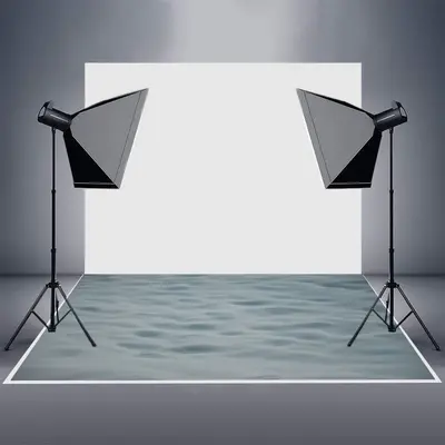 Light Grey Sea Wave Texture Photo Rubber Floor Mat - Aperturee