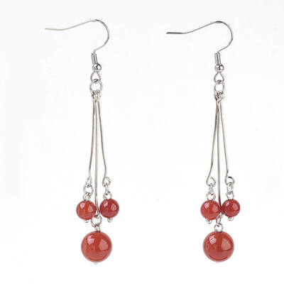 Natural Carnelian Dangle Earrings