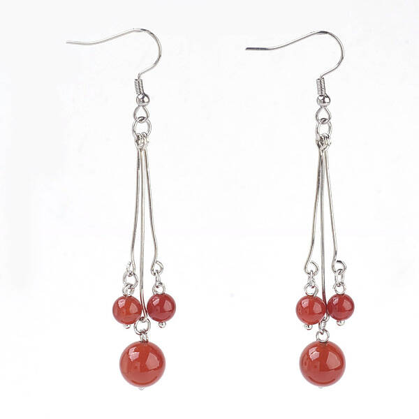 Natural Carnelian Dangle Earrings