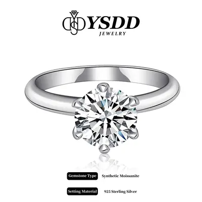 ă#17 ClassicăKnife-edge Solitaire S925 Synthetic Moissanite Ring 0.5-5Carat
