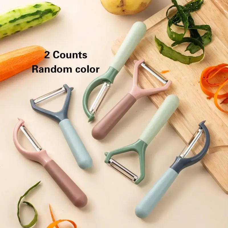 Random Color Vegetable Peeler (2counts/set), Modern Multifunctional Manual Vegetable Peeler, Household Vegetable Cutter, Kitc...