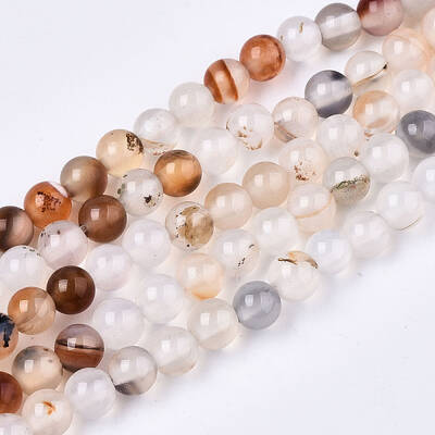 Natural Flower Agate Beads Strands