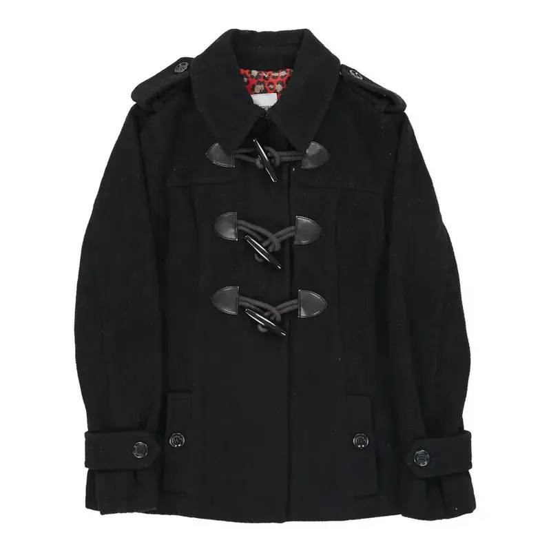 Cheap & Chic Moschino Duffle Coat - Small Black Wool | Size: small