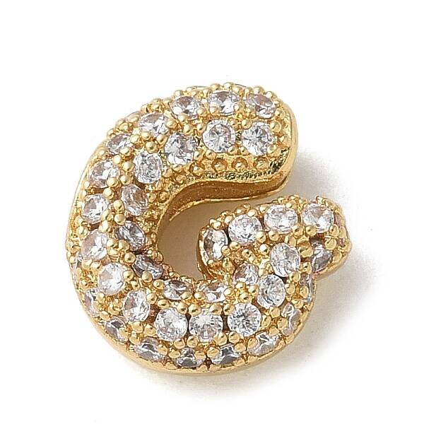 Brass Micro Pave Cubic Zirconia Beads