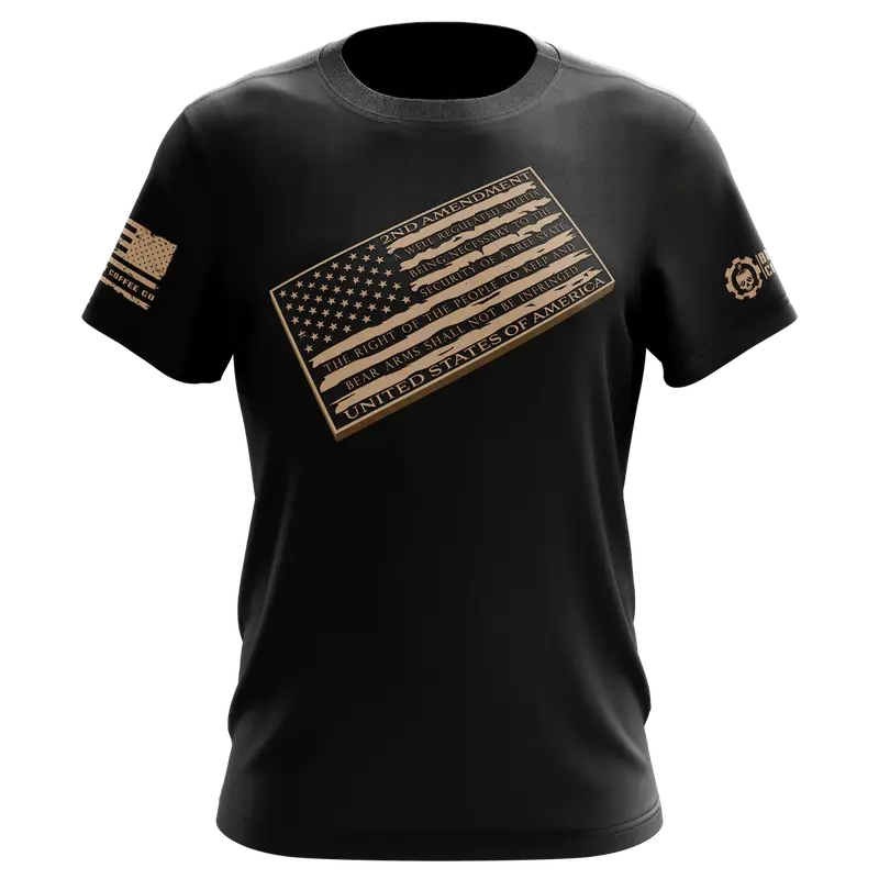 Patriotic Honor 2nd Amendment Black T-Shirt, 2X-LARGE