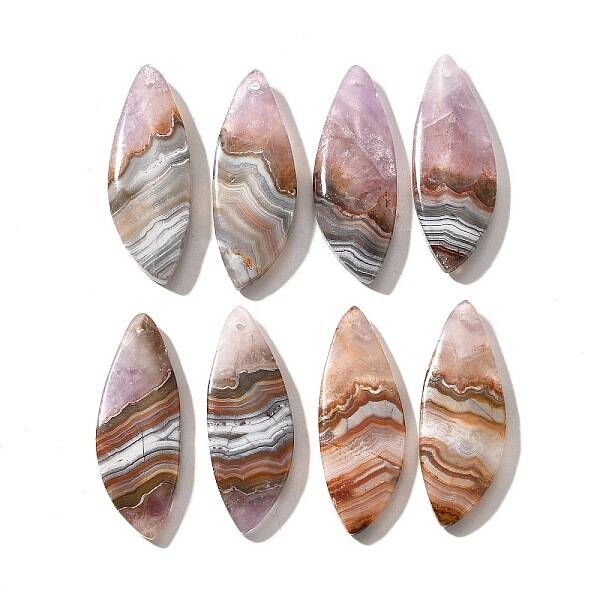 Natural Amethyst Lace Agate Pendants