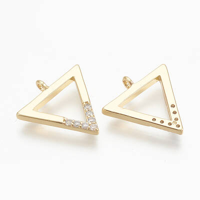 Brass Micro Pave Cubic Zirconia Charms