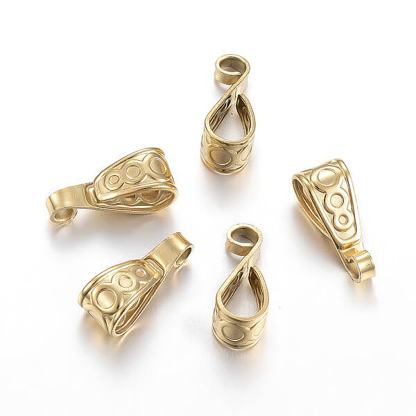 Ion Plating(IP) 304 Stainless Steel Pendant Pinch Bails