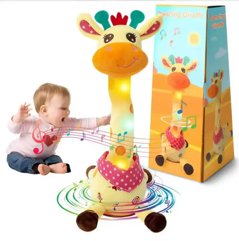MIAODAM Dancing Talking Giraffe Toys Electronic Plush Toy Interactive Mimicking Toy with Recording and Repeating for Boys Gir...