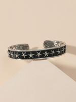 Unisex Street Style Star Design Cuff Bangle, Fashionable Alloy Jewelry for Party, Daily Clothing Decor, Trendy All-match & Ex...