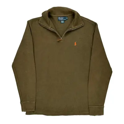 Polo By Ralph Lauren 1/4 Zip - Medium Green Cotton