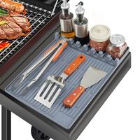 Silicone Grill Mat for Blackstone, Large Silicone Griddle Tools Mat with Drip Pad, Heat Resistant BBQ Grill Tool Rest & Side ...