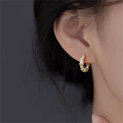 999 Fine Silver C-shape Earrings for Women