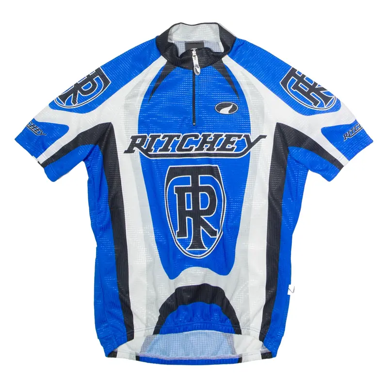 PARENTINI Cycling Mens Jersey Blue 1/4 Zip L