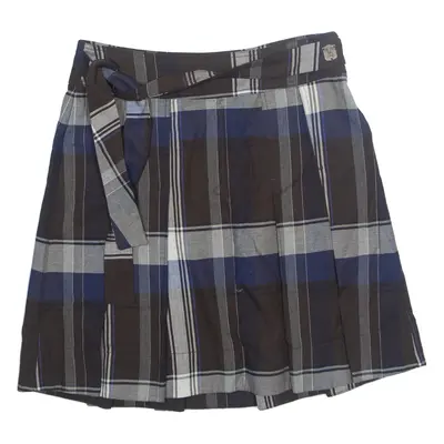 DIESEL Womens Pleated Skirt Brown Short Wool Plaid L