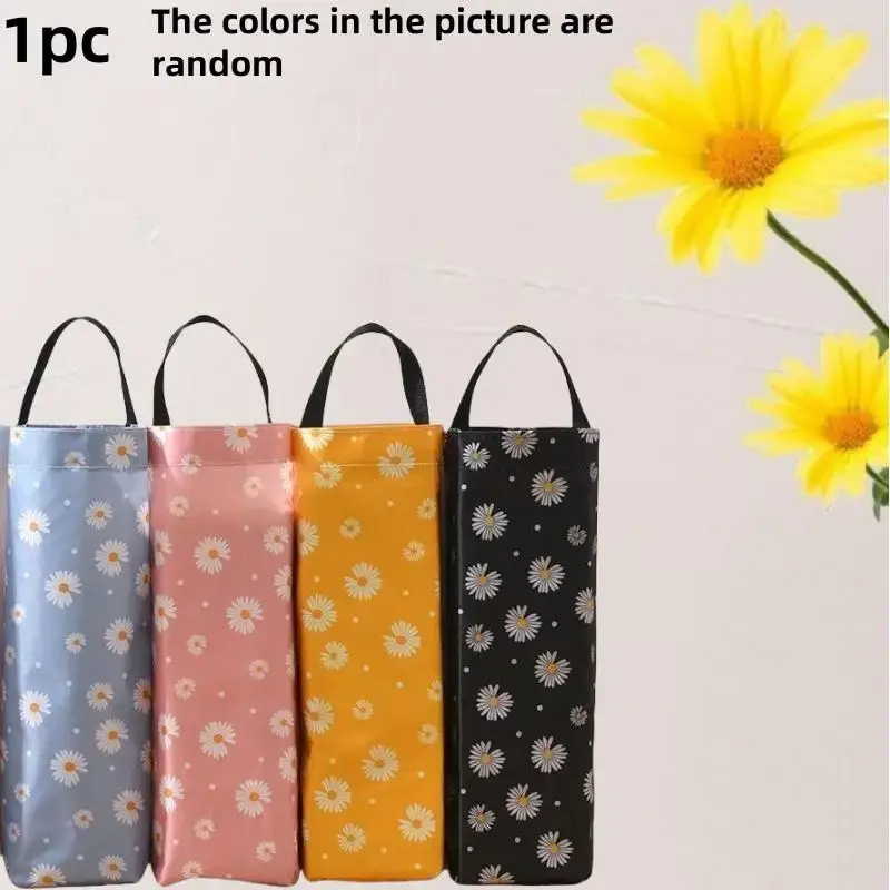 Random Color Daisy Pattern Hanging Garbage Bag Storage Bag, 1 Count Space Saving Garbage Bag Container for Home Kitchen Bathr...