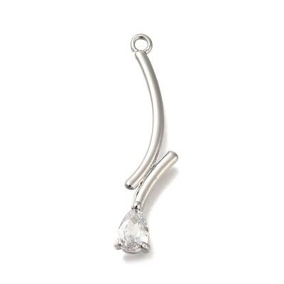 Brass Micro Pave Cubic Zirconia Pendants