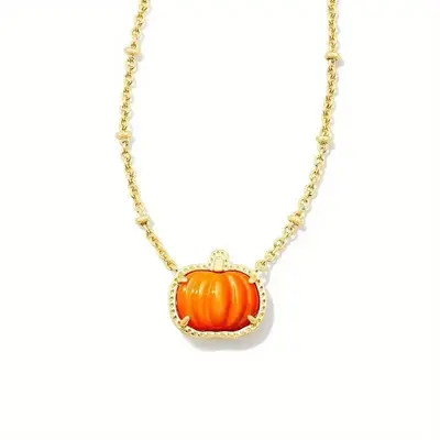 Commuter Short New Halloween Pumpkin Texture Necklace