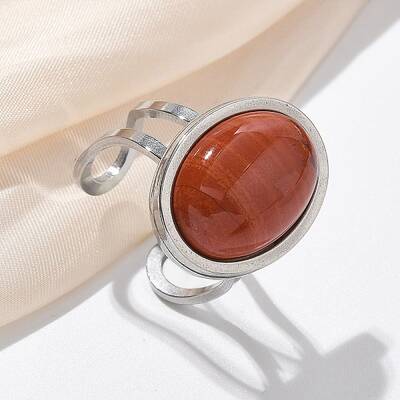 Oval Natural Red Jasper Finger Rings