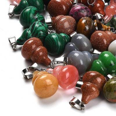 Natural & Synthetic Mixed Gemstone Pendants
