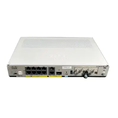 C1161X-8PLTEP= Cisco ISR 1100X 8 x Ports 1000Base-T 2 x SFP (mini-GBIC) Ports 1000Base-X Rack-mountable Integrated Services R...