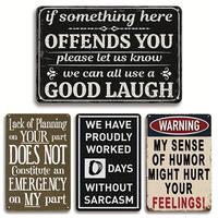 Mancave Vintage Metal Tin Signs - 4pcs Humorous Signs with Vintage Design, 12x8in Dorm, Bar & Cafe Decor, Iron Cubicle Sign, ...