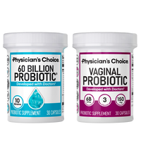 Physician's Choice Balanced Biome Kit: Women's Wellness Probiotic 30ct + 60 Billion Probiotic 30ct - Supports Feminine, Immun...