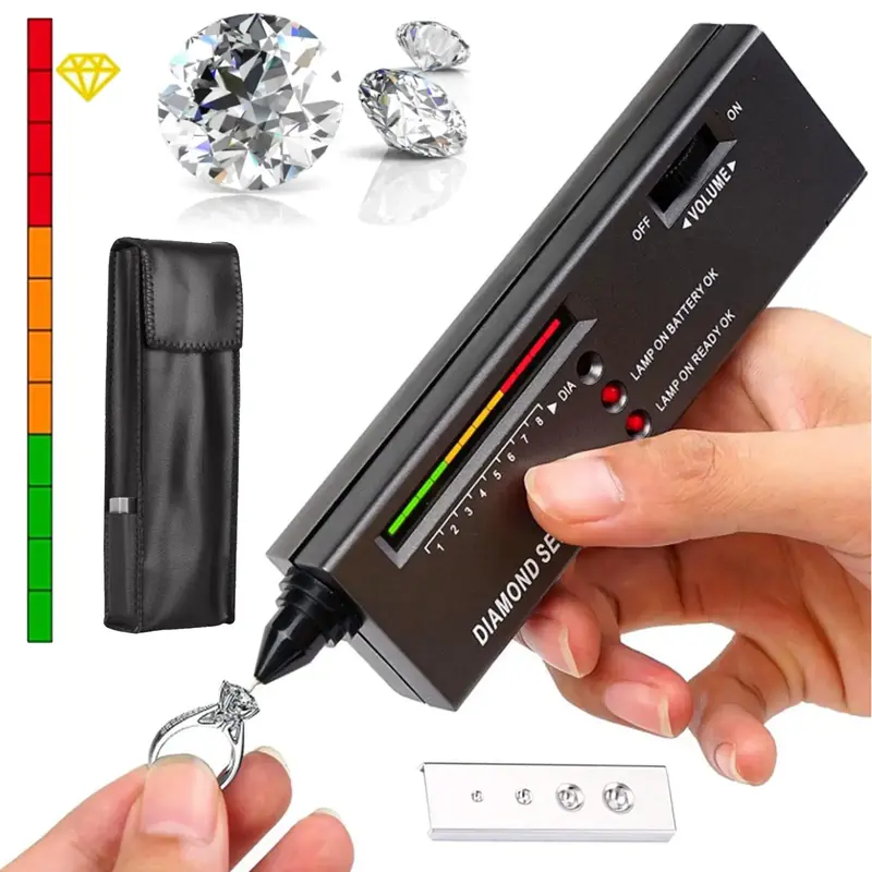 Diamond Tester, High Accuracy Diamond Tester Pen, Diamond Tester Professional, Diamond Detector Gem Tester Gemstone Gemstone ...