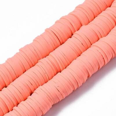 Flat Round Handmade Polymer Clay Beads