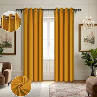 2 Panels Set of Light Luxury Holland Velvet Blackout Curtains (52×84 inches)