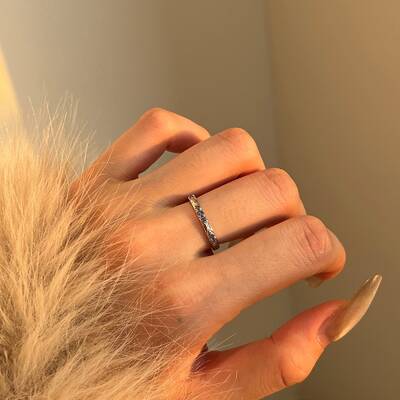 925 Sterling Silver Micro Pave Cubic Zirconia Finger Rings for Women