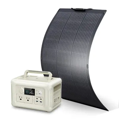 ALLPOWERS 600W Solar Generator (R600 + SF100 100W Flexible Solar Panel) R600-Beige + SF100 100W Solar Panel