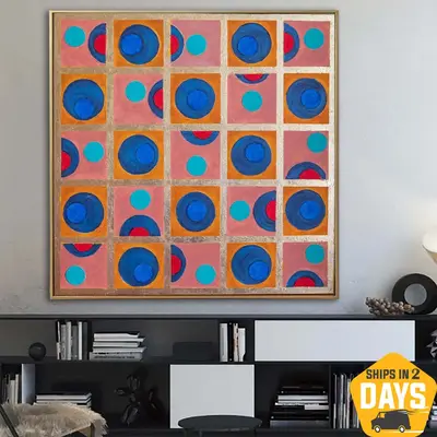Large Abstract Colorful Oil Paintings On Canvas Creative Wall Art Contemporary Painting Original for Indie Room Decor | REBUS...