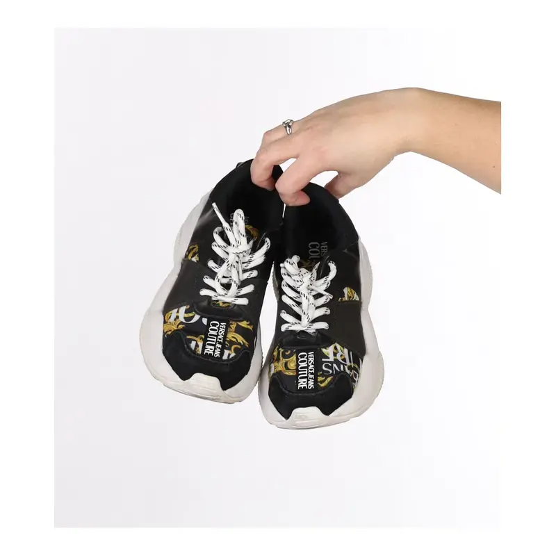 Platform Versace Trainers - UK 5 Black Leather