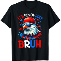 Soft & Comfy T shirt 100% Cotton Bruh 4th Of July Boys Kids Fourth Of July Bald Eagle T-Shirt A71