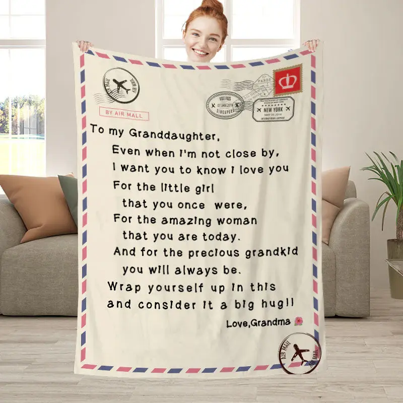 Granddaughters Gift - Warm Letter Gift Blanket - Aperturee