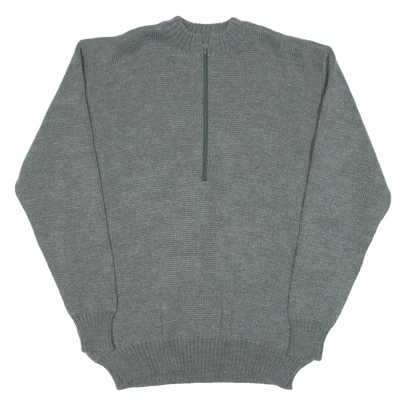 Military Mens Jumper Grey 1/4 Zip Tight Knit 3XL